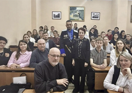 В СГПИ ПРОШЛА ВСТРЕЧА СТУДЕНТОВ С КАЗАКАМИ, ПОСВЯЩЁННАЯ ГЕРОИЗМУ В БИТВЕ ПОД МОСКВОЙ